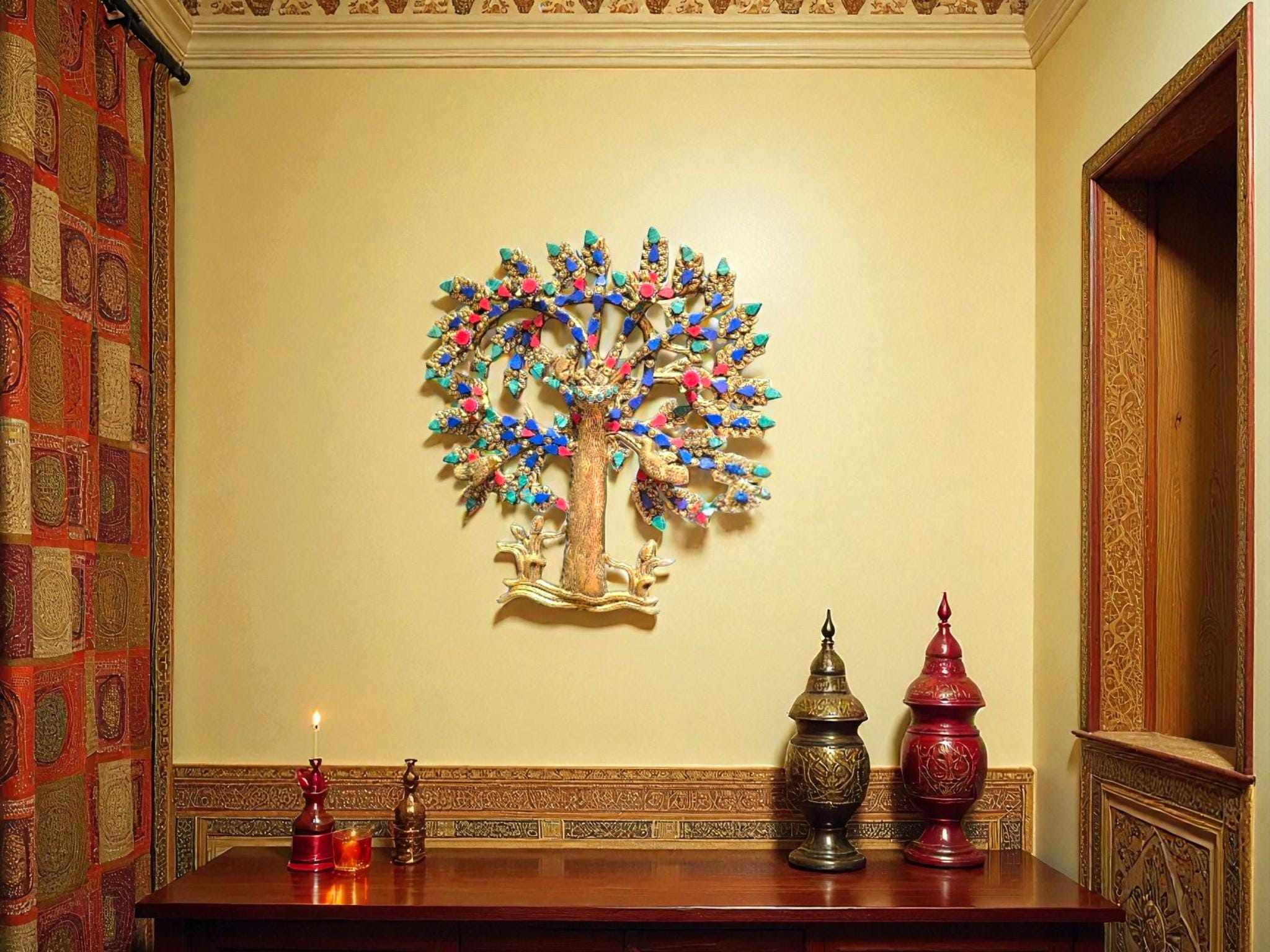 Brass Kalpavriksha Wall Hanging – Tree of Life, Indian Decor