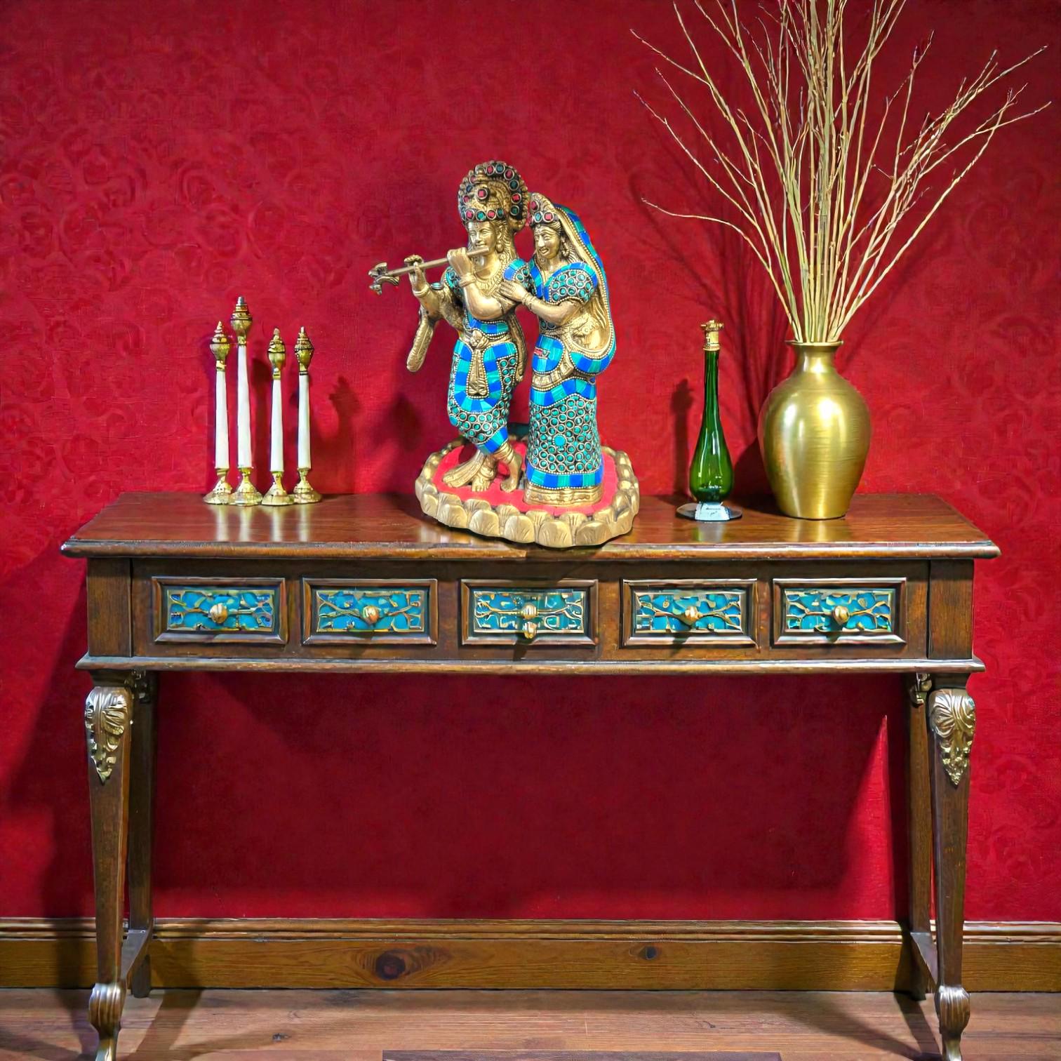 Handcrafted Radha Krishna Brass Idol | Spiritual Home & Pooja Décor
