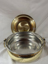 Pure Brass Lagan Handi with lid and Handles for Cooking