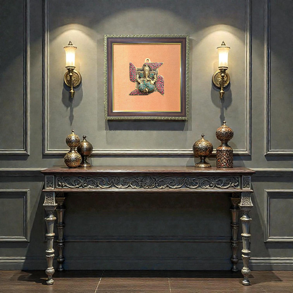 Brass Ganesha Wall Frame – Timeless Spiritual Elegance.