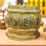 Handcrafted Brass Ashtalakshmi Planter – Temple Inspired Indian Décor | Luxury Spiritual Centerpiece