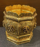 Handcrafted Brass Ashtalakshmi Planter – Temple Inspired Indian Décor | Luxury Spiritual Centerpiece