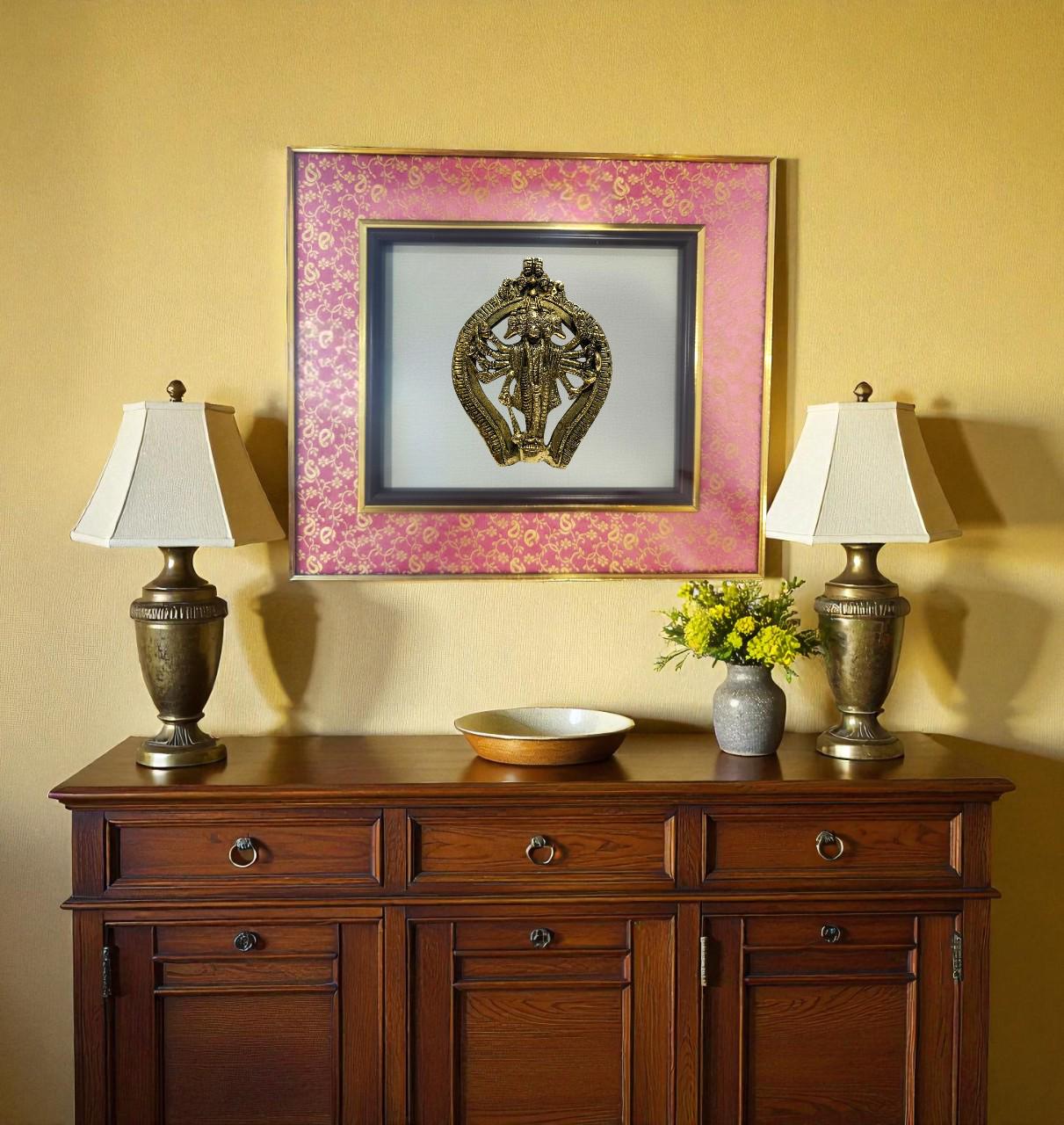 Lord Hanuman Wall Art, Hindu God Framed Art, Indian Home Decor