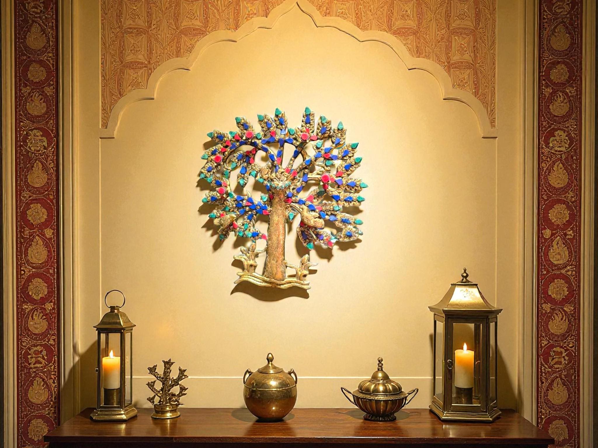 Brass Kalpavriksha Wall Hanging – Tree of Life, Indian Decor