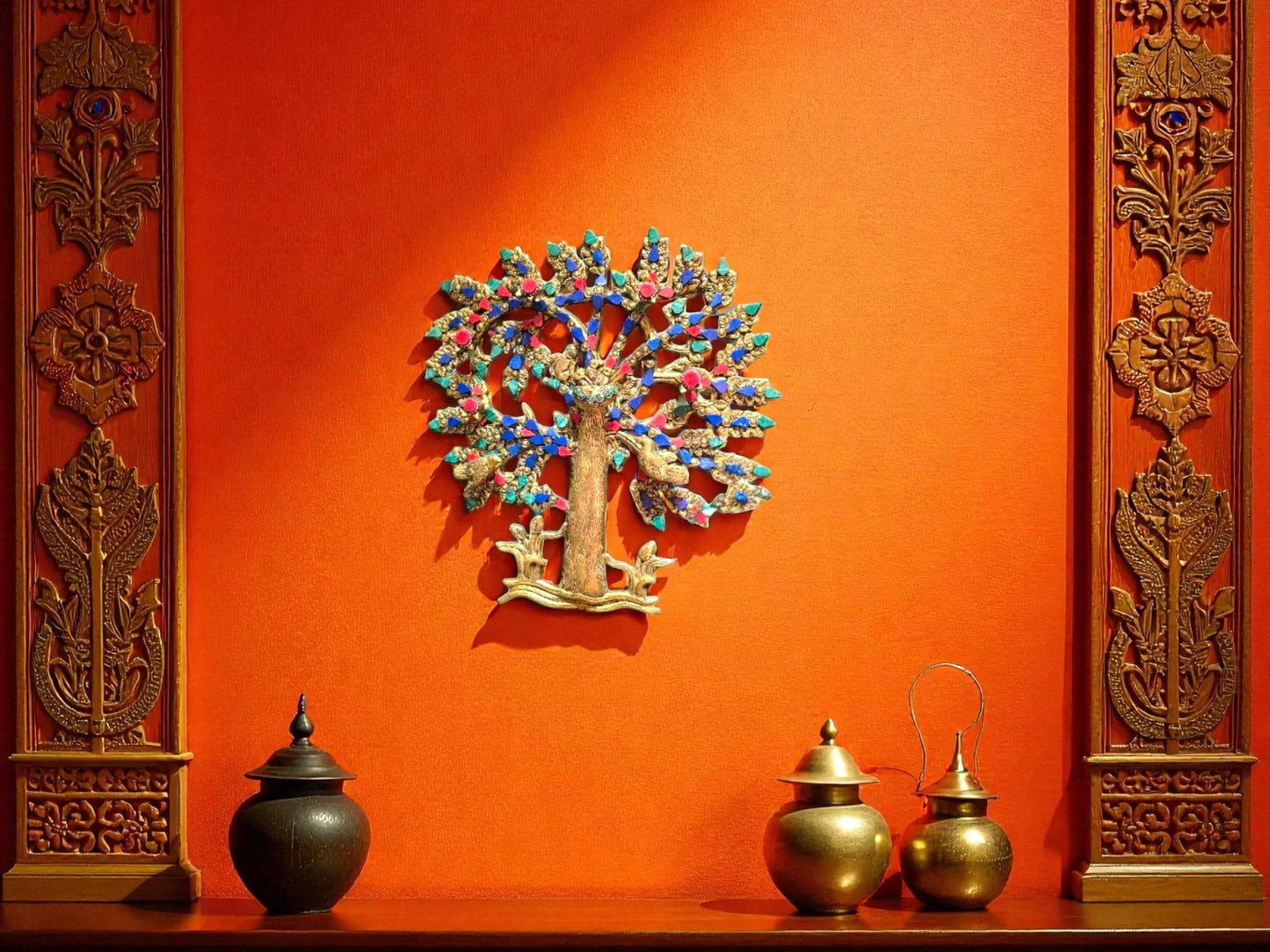Brass Kalpavriksha Wall Hanging – Tree of Life, Indian Decor