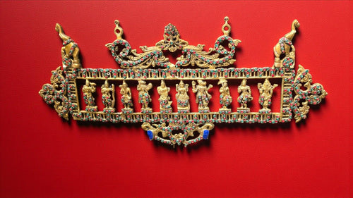 Brass Dasavatar Wall Hanging – Handcrafted Indian Vishnu Temple Art