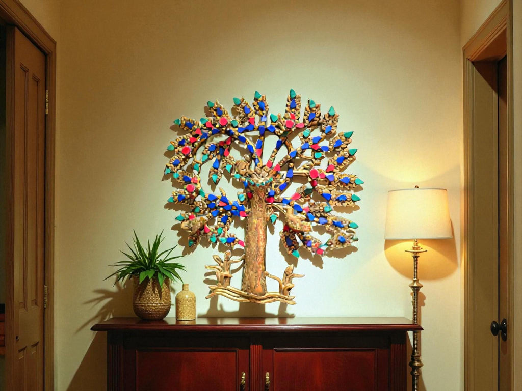 Brass Kalpavriksha Wall Hanging – Tree of Life, Indian Decor