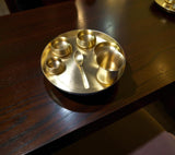 Brass Thali Dinner Set of 7 pieces – Handcrafted Indian Serveware