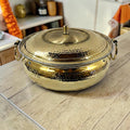 Pure Brass Lagan Handi with lid and Handles for Cooking