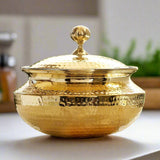Hammered Brass Handi with Lid – Traditional Indian Cookware | Handcrafted Heritage Cookware by CraftedHomes