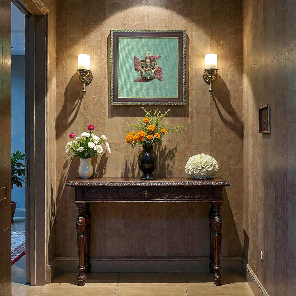 Brass Ganesha Wall Frame – Timeless Spiritual Elegance.