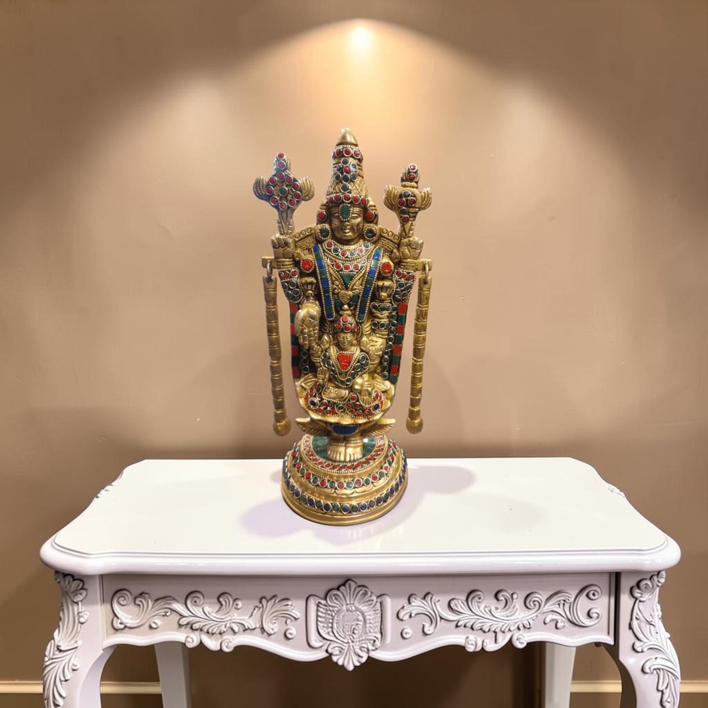 Lord Balaji Premium Brass Idol – 13 Inches | 2.8 Kgs | Housewarming & Spiritual Gift