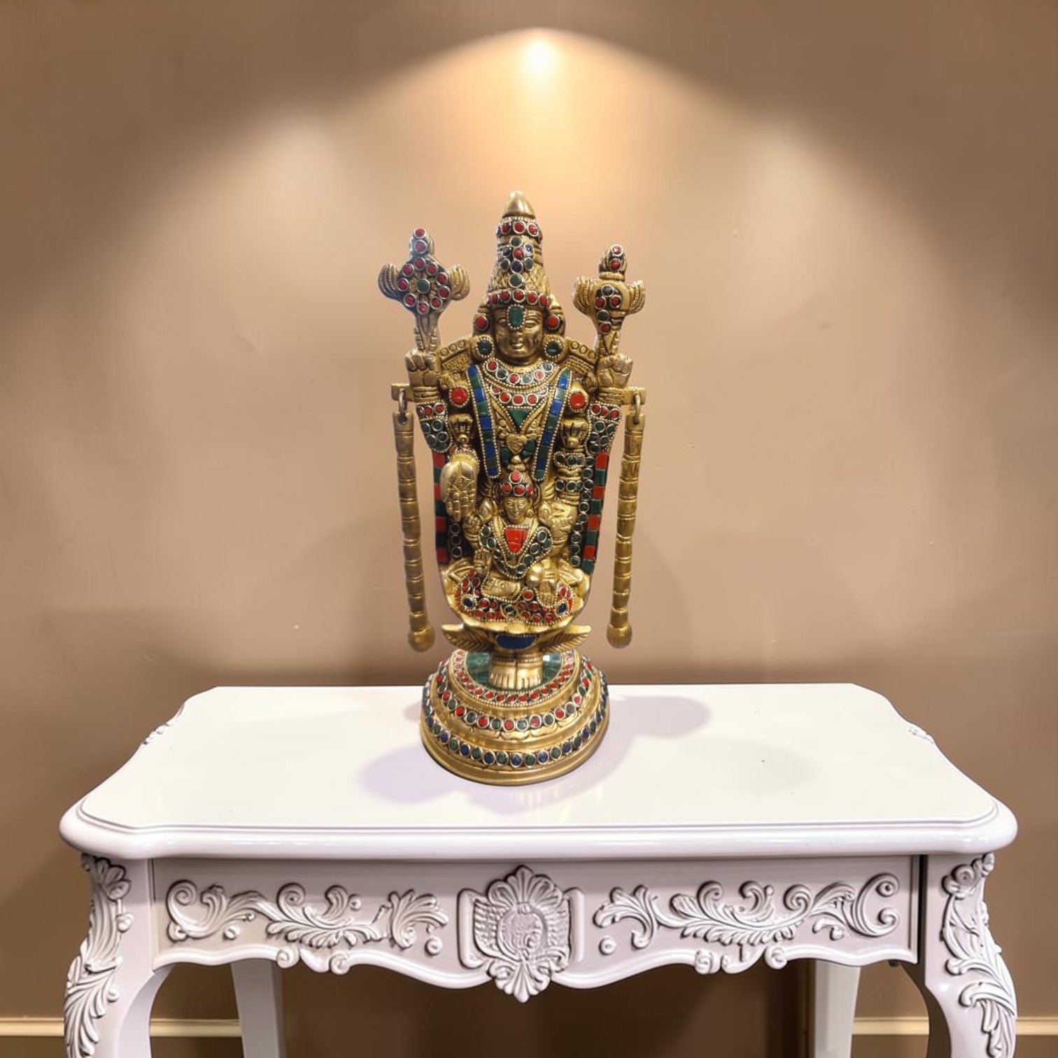Lord Balaji Premium Brass Idol – 13 Inches | 2.8 Kgs | Housewarming & Spiritual Gift