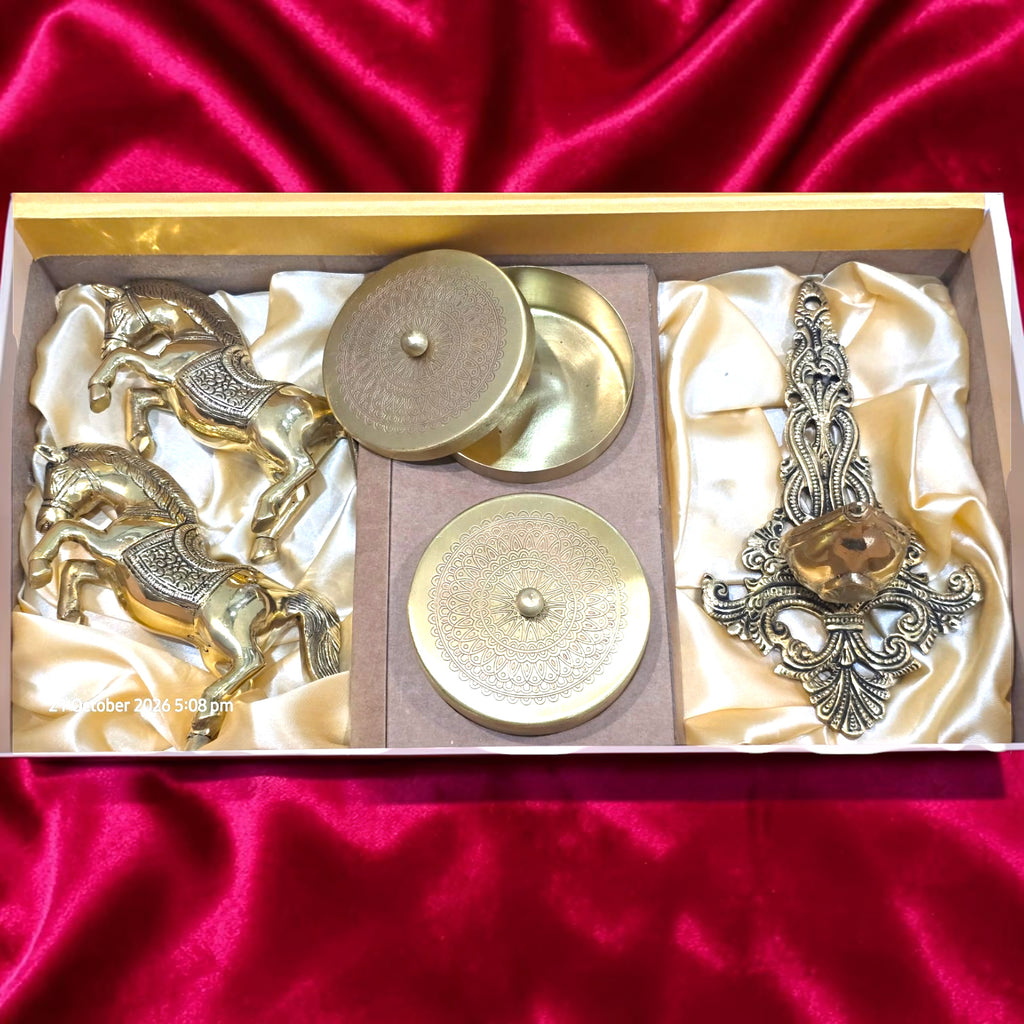 Royal Heritage Diwali Hamper 1 – Traditional Brass Gift Set
