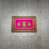 Brass Kalash and Elephant Wall Frame | Indian Temple Decor