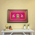 Brass Kalash and Elephant Wall Frame | Indian Temple Decor