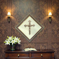 Handcrafted Christian Wall Crucifix | Elegant Wooden Frame | Sacred Home Décor