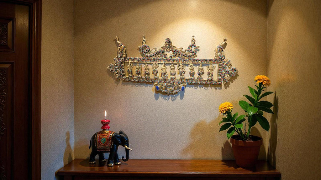Brass Dasavatar Wall Hanging – Handcrafted Indian Vishnu Temple Art