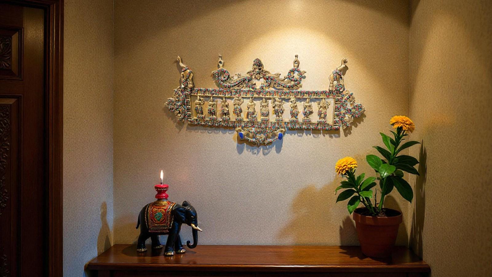 Brass Dasavatar Wall Hanging – Handcrafted Indian Vishnu Temple Art