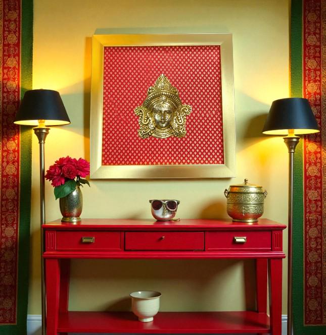 Brass Devi Face Wall Frame | Indian Ethnic Art, Luxury Gift