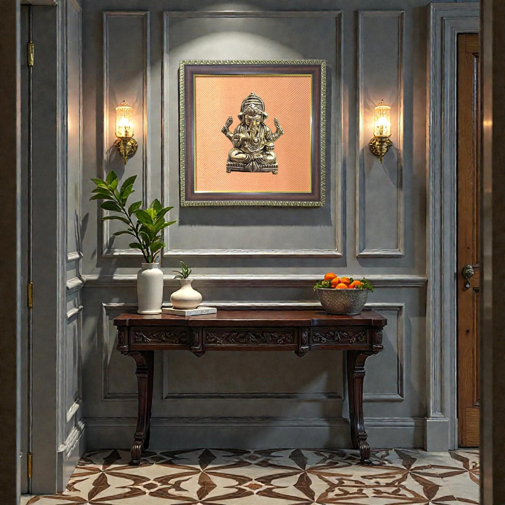 Brass Ganesha Wall Frame – Timeless Spiritual Elegance.