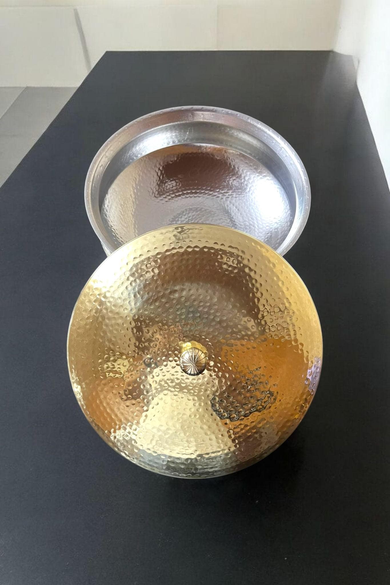 Pure Brass Lagan Handi for Cooking with Lid