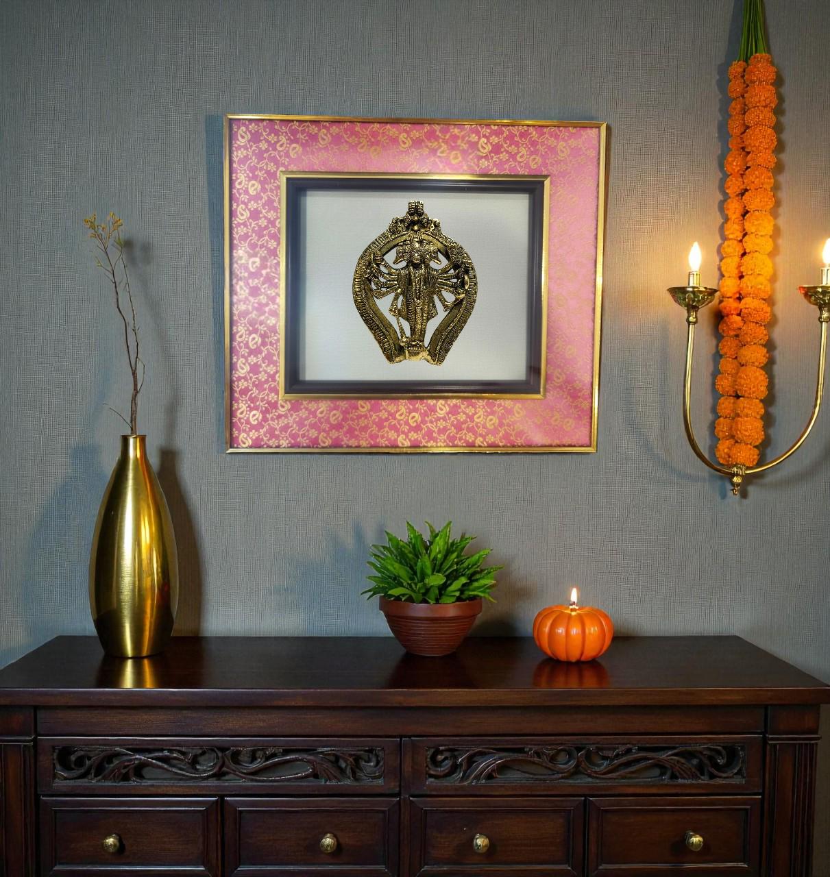 Lord Hanuman Wall Art, Hindu God Framed Art, Indian Home Decor